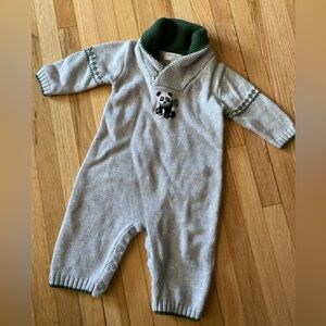 Janie and Jack Romper Panda Sweater Size 0-3 Months